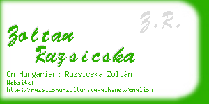 zoltan ruzsicska business card